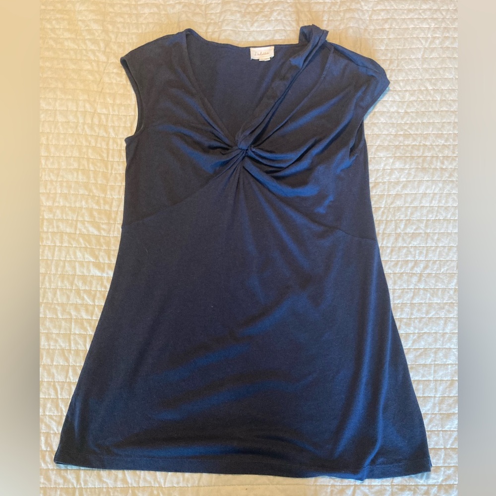 Anthropologie Deletta Navy Cut-out T-shirt Sz Large